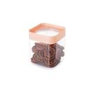 Pote modular de Plástico Quadrado Empalhável Organizador de Mantimentos 1,28L Tampa Rosca Plug