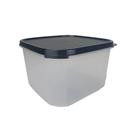 Pote Modular Quadrado 2,6 Litros - Transparente com Tampa Preta Cosmo