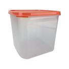 Pote Modular Retangular 4,3 Litros - Transparente com Tampa Laranja