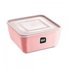 Pote Multiuso Organizador Alimento Quadrado Plástico Resistente Com Tampa 2.5l Uz Rosa