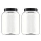 Pote Multiuso Transparente Com Tampa Rosca Preta 2,2L 1 unid