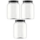 Pote Multiuso Transparente Com Tampa Rosca Preta 2,9L 3 unid