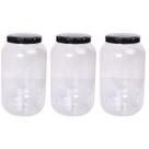 Pote Multiuso Transparente Com Tampa Rosca Preta 3,6L 3 unid