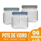 Pote Nadir Sempre Buriti com Tampa Grande 9L050 1,5 Litro - Embalagem com 6 Unidades (SORTIDO)