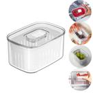 Pote Organizador de Geladeira Com Cesto Drenagem e Tampa Com Respiro Clear Fresh OU 650ml Para Alimentos Frutas Legumes