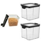 Pote Organizador Kit 2 Uni Conserva Tempero Mantimento Armario Alimento Acrilico Transparente Cozinha Multiuso