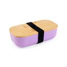 Pote Organizador Lancheira Plástica Armazena 700 Ml Tampa De Bambu Com Trava Elástico Pote Cor Lilás