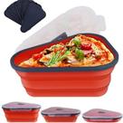 Pote para Armazenar Pizzas Recipiente em Silicone Ajustável Expansível Reutilizável Guardar Sobras Fatias de Pizza 5 Divisórias Economia de Espaço