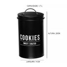 Pote para Biscoito Manhattan em Aço Galvanizado Preto 1,7 Litros POTE179PT - Hauskraft