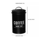 Pote para Café Manhattan em Aço Galvanizado Preto 1,2 Litros POTE178PT - Hauskraft