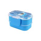 Pote Para Lanche De 2 Andares Infantil Bebê 400ml Lancheira Marmita Azul - Jackie Design