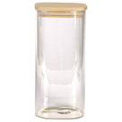 Pote Para Mantimento 1,4 L Quadrado Vidro Tampa De Bambu Dynasty