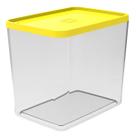 Pote para Mantimentos com Tampa 5L Crippa Transparente e Amarelo Porta Alimentos Condimentos