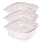 Pote Plástico 2 Litros Plasútil Marmita Frutas Legumes Microondas Fitness Branco Marmorizado Cozinha