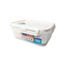 Pote Plástico 500 ml c/ Tela Trava Transparente Tampa Branca