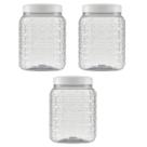 Pote Plástico Bandeirante Tampa Branca Mantimento 1000ml 3un