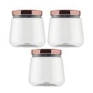 Pote Plástico Bandeirante Tampa Rose Mantimento 1,2 L 3 unid