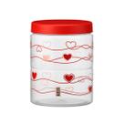 Pote Plástico Organizador de Cozinha Corações Vermelho 1250ML