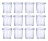 Pote Plástico Redondo Com Lacre 500ml - 12 Unidades