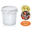 Pote Plástico Redondo Com Lacre Bolo No Pote 220ml 300 Unid