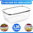 Pote Plástico Retangular Com Tampa Bpa Free. Freezer Microondas