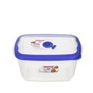 pote plástico retangular hermético azul 2,3l flor sanremo