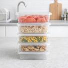 Pote Plástico Retangular Tampa Hermética Alimentos Freezer Micro-ondas Fácil Limpar Medidas 21x13x6