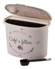 Pote Porta Café E Filtro De 1,5l Com Colher Dosadora Retrô Cor Marrom