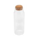 Pote Porta Condimentos 390ml Alto Vidro com Tampa de Rolha Cortiça Redonda Encaixável - Wolff