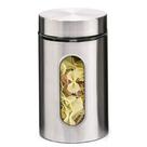 Pote Porta Mantimento De Inox Com Visor De Vidro 1 Litro