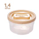 Pote Porta Mantimentos Clic Plástico com Tampa Rosca Redondo 1,4L Alimento Plasútil Pote Porta Mantimentos Clic Plástico com Tampa Rosca Redondo 1,4L Alimento Plasútil