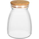 Pote Porta Mantimentos Com Tampa Bambu 1,1l Transparente