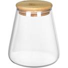 Pote Porta Mantimentos Home&co Com Tampa Bambu Borossilicato 750ml 12x8x8cm Transparente