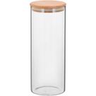 POTE PORTA MANTIMENTOS TABLE COM TAMPA BAMBU BOROSSILICATO 1,4L 25x10x10cm TRANSPARENTE