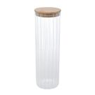 Pote Porta Mantimentos Vidro Transparente com Tampa de Bambu 1300ml 9x28cm Wolff