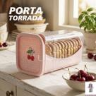 Pote Porta Torrada e Biscoito Bandeja Servir Café da Manhã Cereja