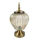 Pote Potiche Decorativo Bronze Âmbar Suiça 37X21cm G - Inigual