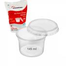 Pote PP 145 ml Redondo com tampa com 25 unidades marca Cristalcopo