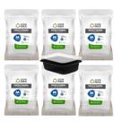 Pote Preto 144un 500ml Descartável Marmita Freezer Fitness Retangular C/ Tampa