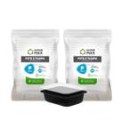 Pote Preto 48un 350ml Descartável Marmita Freezer Microondas Fitness Retangular