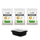 Pote Preto C/ 72un 750ml Descartável Marmita Freezer Microondas Fitness Retangular C/ Tampa