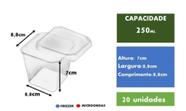 Pote quadrado 250ml Prafesta 20un Pote quadrado 250ml Prafesta 20un