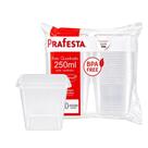 Pote Quadrado C/Tampa 250ml com 20 Unidades Prafesta Pote Quadrado C/Tampa 250ml com 20 Unidades Prafesta