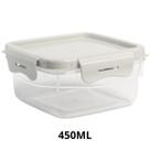Pote Quadrado Com 4 Travas 450ML Off White Unidade