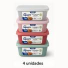 Pote Quadrado com Tampa 800ml Graduado 1/2/4 Unidades