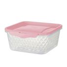 Pote Quadrado Com Trava 1l - Bpa Free Rosa