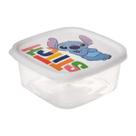 Pote Quadrado Decorado 1,1 Litros com Tampa Stitch Disney