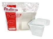 Pote Quadrado Transp 750Ml C/Tp C/20 8472 Prafesta Pote Quadrado Transp 750Ml C/Tp C/20 8472 Prafesta
