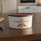 Pote Redondo Branco Premium Tampa Marrom 1000ml C0451