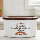 Pote Redondo Branco Premium Tampa Marrom 1800ml C0452